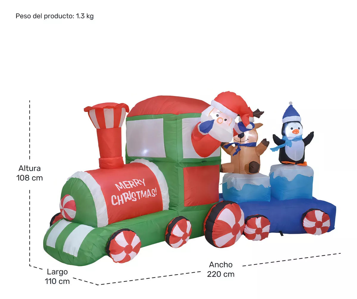 Inflable Navidad Tren Navideño 2.2m